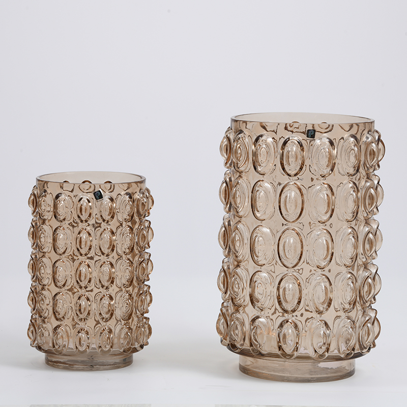 Chinese handmade long barrel windproof and dustproof glass candle holder