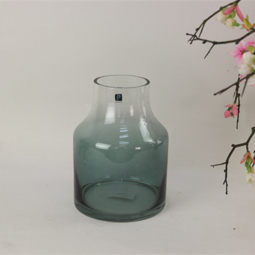 Professional Manufacturers Home Decorative Green Flower Vase Gradient Color Flower Modern Glass Vase
