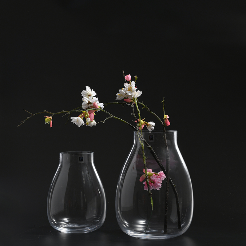 High quality Factory manufacturer hand-blown Clear Glass Flower Vase on sale
