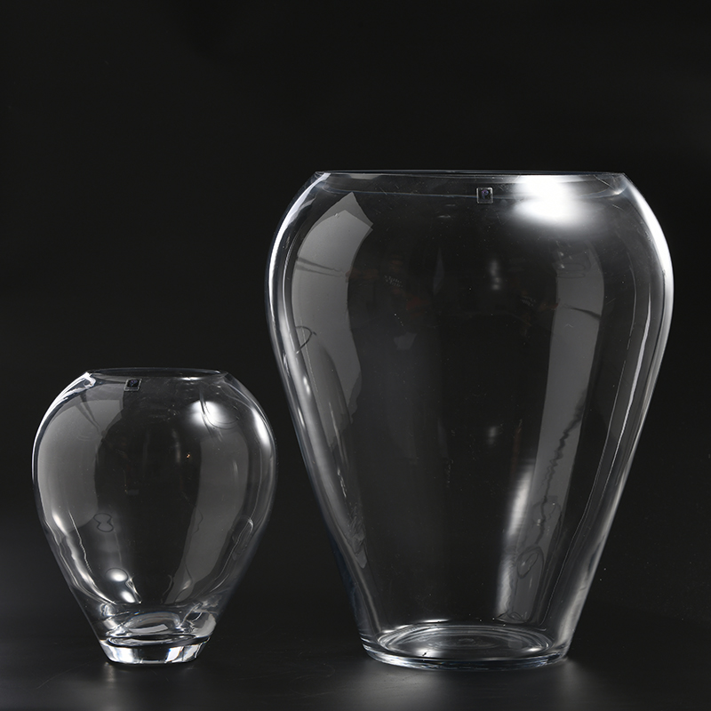 Glass Flower Vase Round Body handmade glass vase