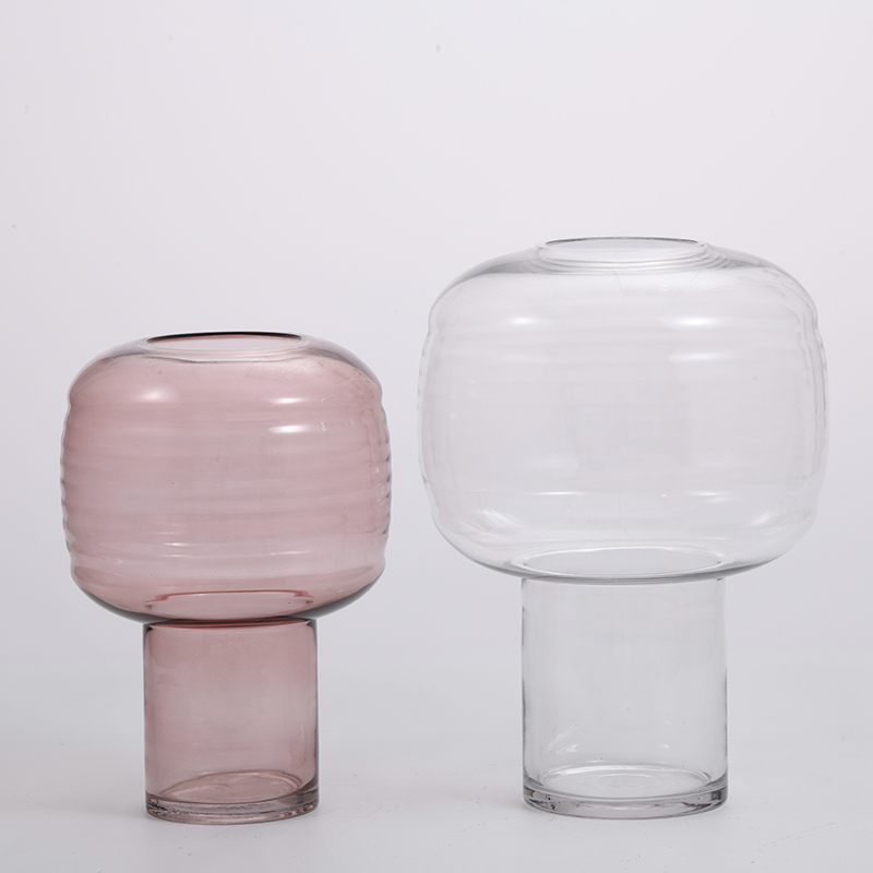 Heavy duty home decoration transparent for European market design glass flower vase on sale