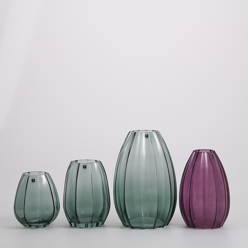 High fashion glassware foggy colored heavy duty glass vase Chinese manufacture