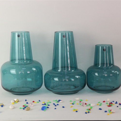 Wholesale custom size home decoration modern colorful translucent glass vase