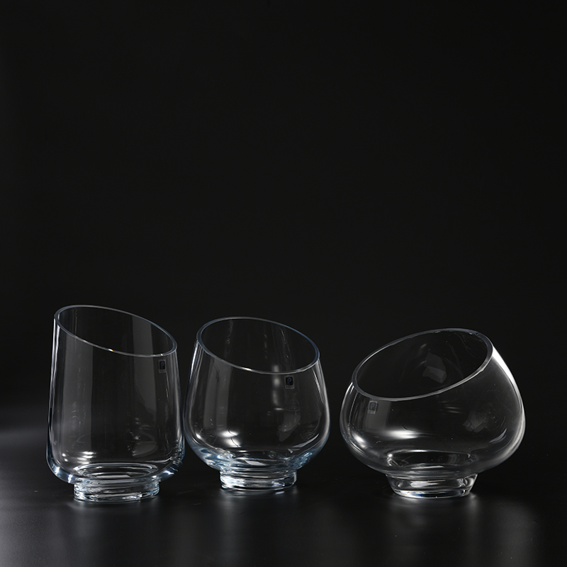 Modern Style mushroom design hand-blown clear glass vase all size can be customized
