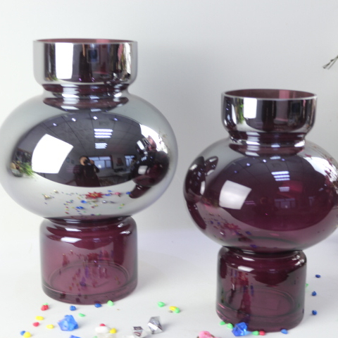 Hot Sale Nordic Modern Artistic Hydroponic Round Clear Glass Vase For Home Decor