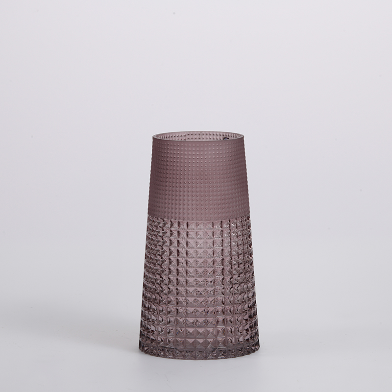 Dark color luxury glass vase classic design glass flower vase for home decoration