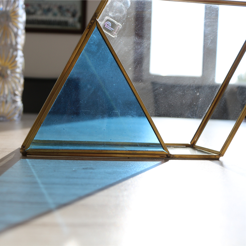 Geometric Design With Blue corner Flower House For decoration High quality glass flower terrarium