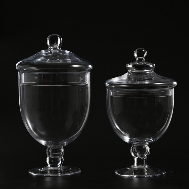 Heavy-duty glass kitchen utensils for food storage glass Candy Jar or marshmallow jar with glass lid on Manufacture directly