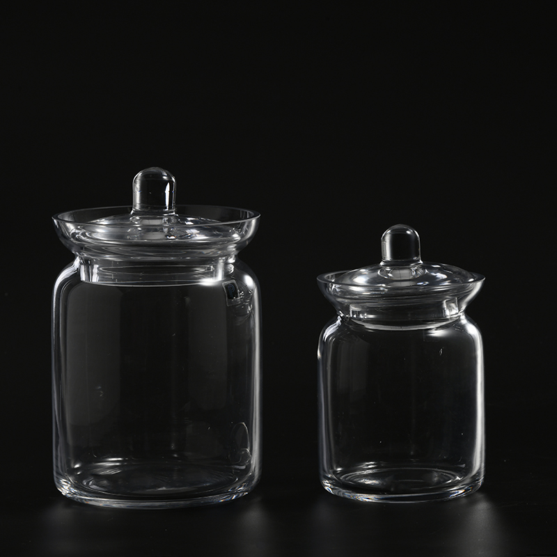 Food storage seal jar with glass lid and rubber circle for seal use glass candy jar or marshmallow jar on sale