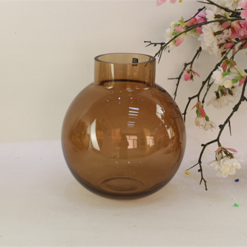 New Popular Desktop decoration Round Home Decoration Flower Glass Vase Crystal Glass Vase