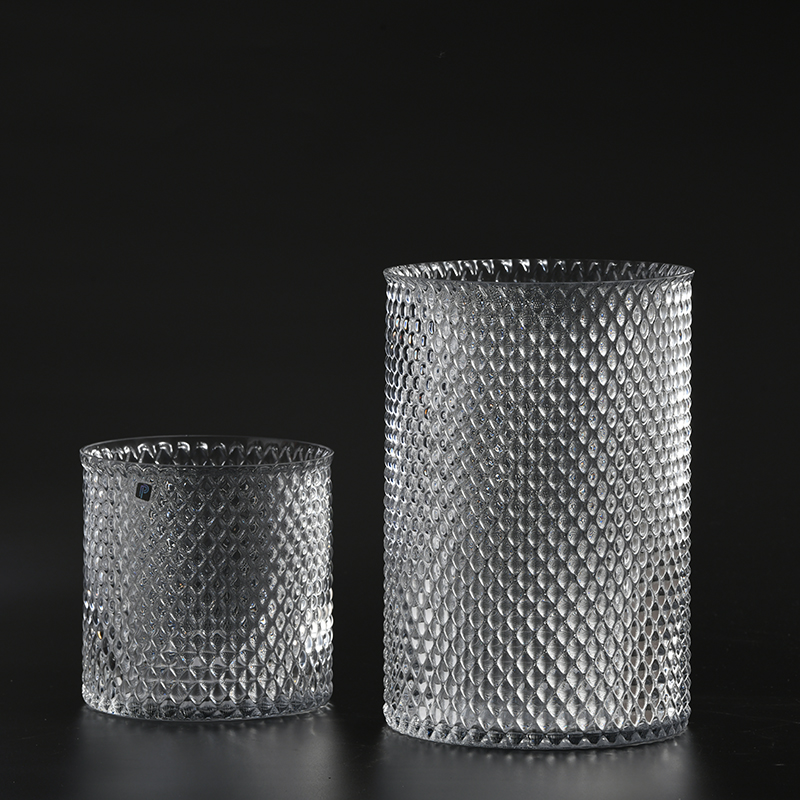 Hand-blown vertical strip customized sizes transparent glass flower vase on sale