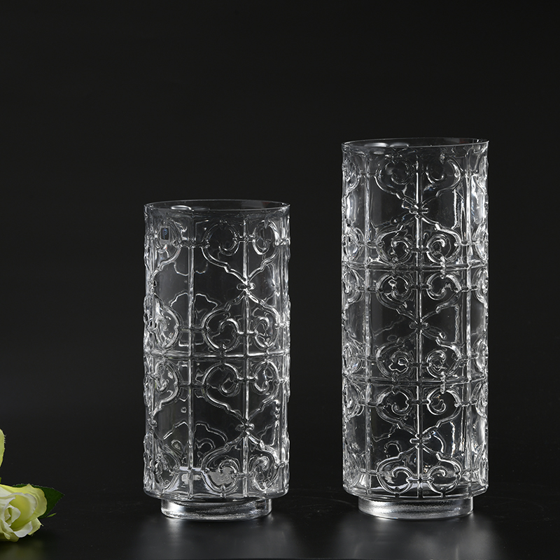 Chinese handmade long barrel windproof and dustproof glass candle holder