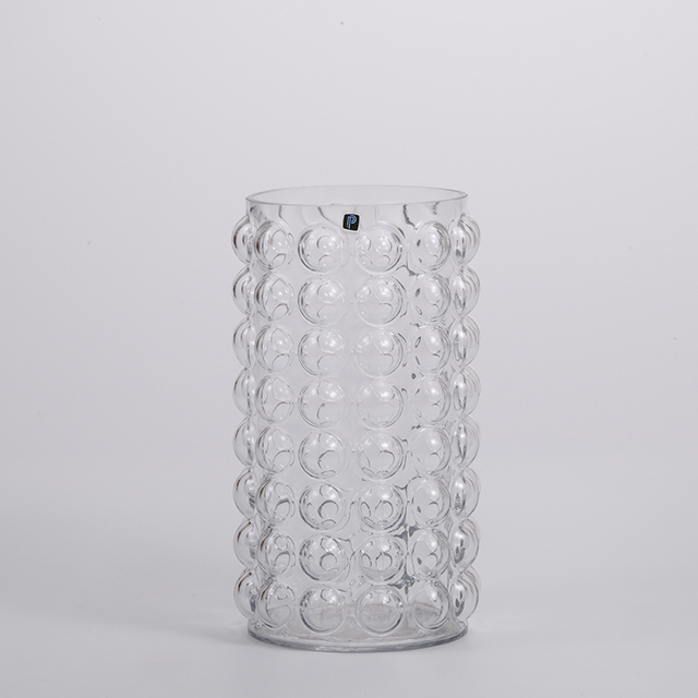 Chinese handmade long barrel windproof and dustproof glass candle holder