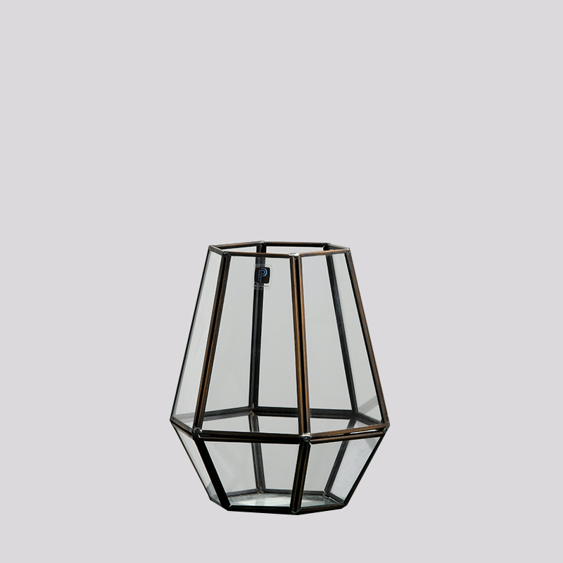Geometric Plant flower candle container glass terrarium with all color customized factory to wholesaler directly