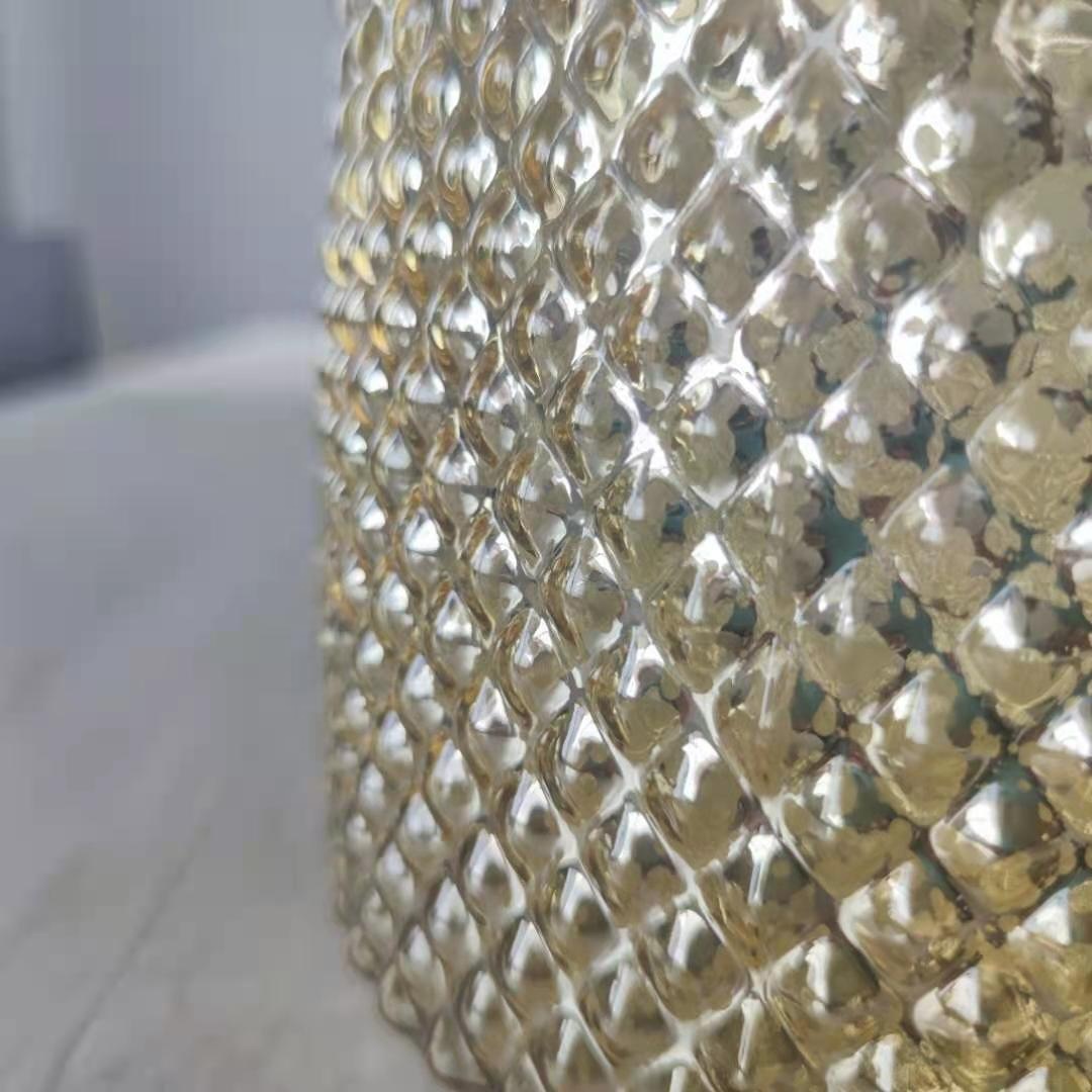 Hot sale high quality Star lantern glass candle holder wax table electroplating hollow lantern