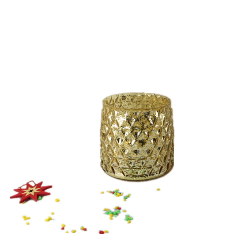 North American style leather floor portable glass candle holder