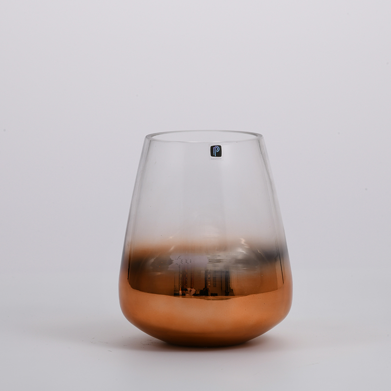 Hand-blown heavy duty transparent glass flower vase for home decoration Chinese manufacture supply