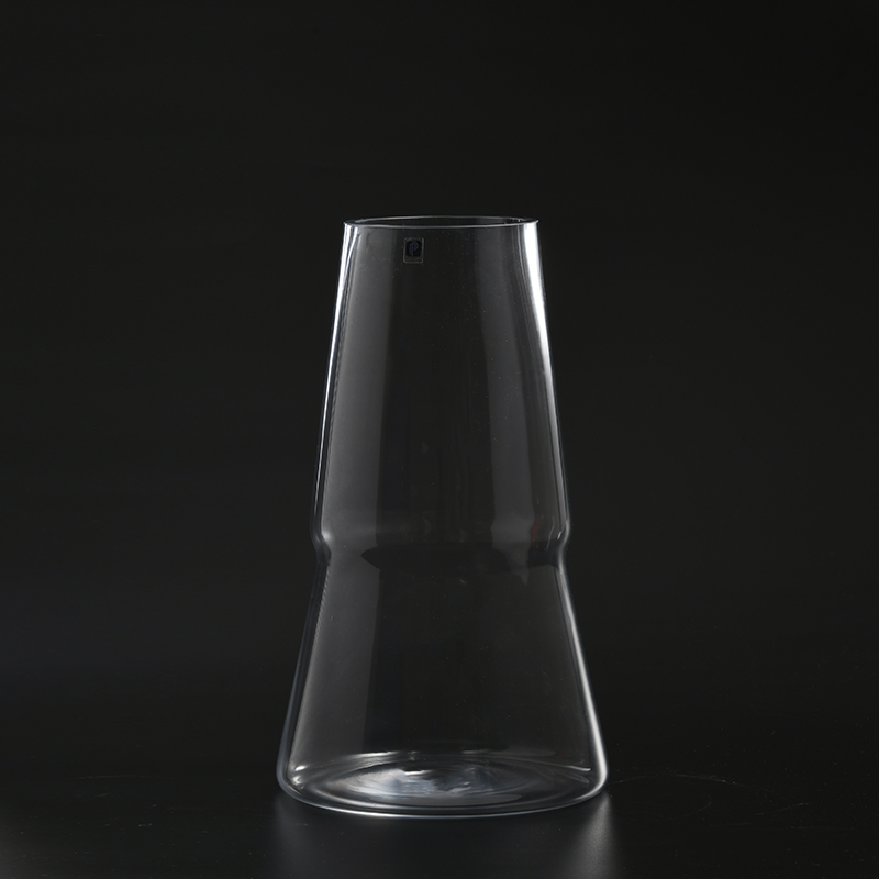 Glassware factory supply decoration transparent flower jar crystal clear glass flower vase on sale