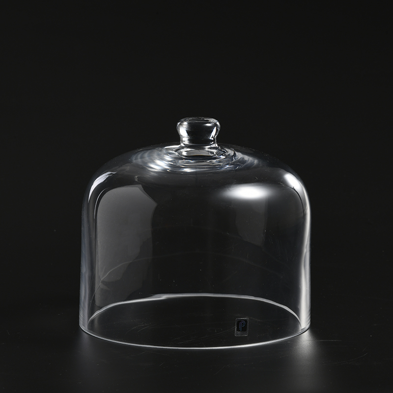 Thick Glass Cover with wood plate Dessert Bread Cake Display Stand professional Manufacture Supply For Party Decoration