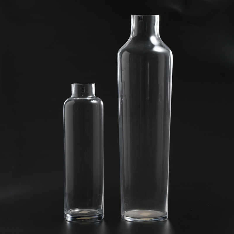 Glassware factory supply decoration transparent flower jar crystal clear glass flower vase on sale
