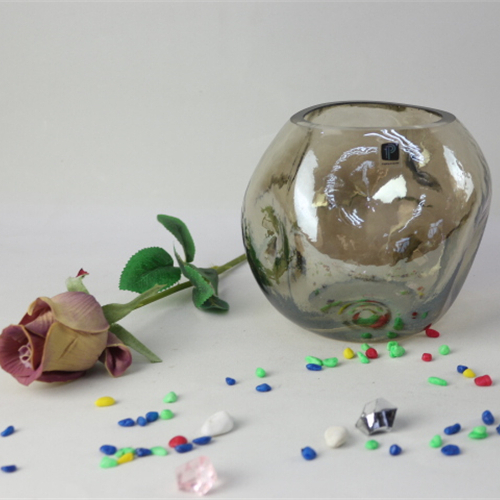 Hot Selling Handblown Modern House Decor Clear Cube and Circular Glass Flower Vase