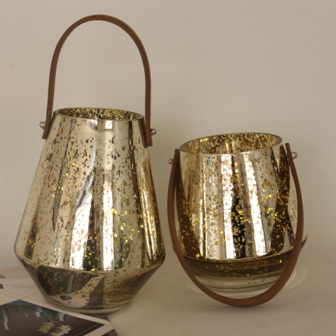 Modern Design Light Reflecting Home Decorations Candle Lantern Glass candle holders