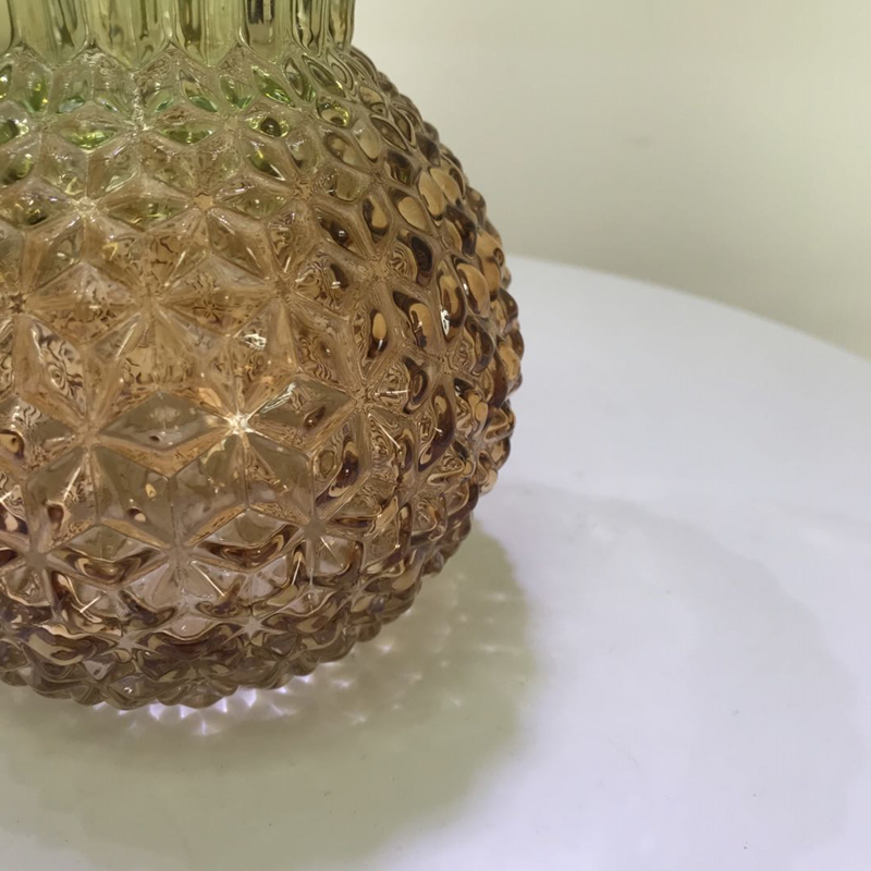 Green Glass Vases Wholesale Cheap With Artificial Flower Decorative
