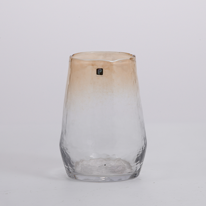 Manufacture supply Purple Colored and transparent glass vase for decorative glass flower vase on sale