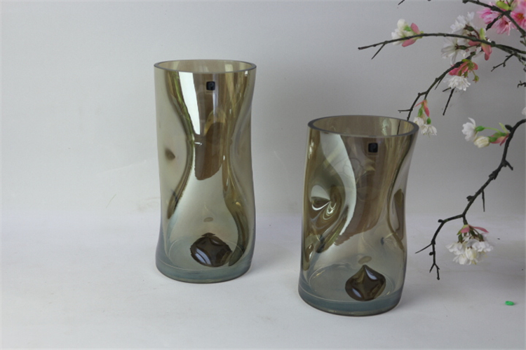 2020 New Arrival Light Reflecting Cheap Art Round Shape Hand Blown Glass Vase for Home Decoration