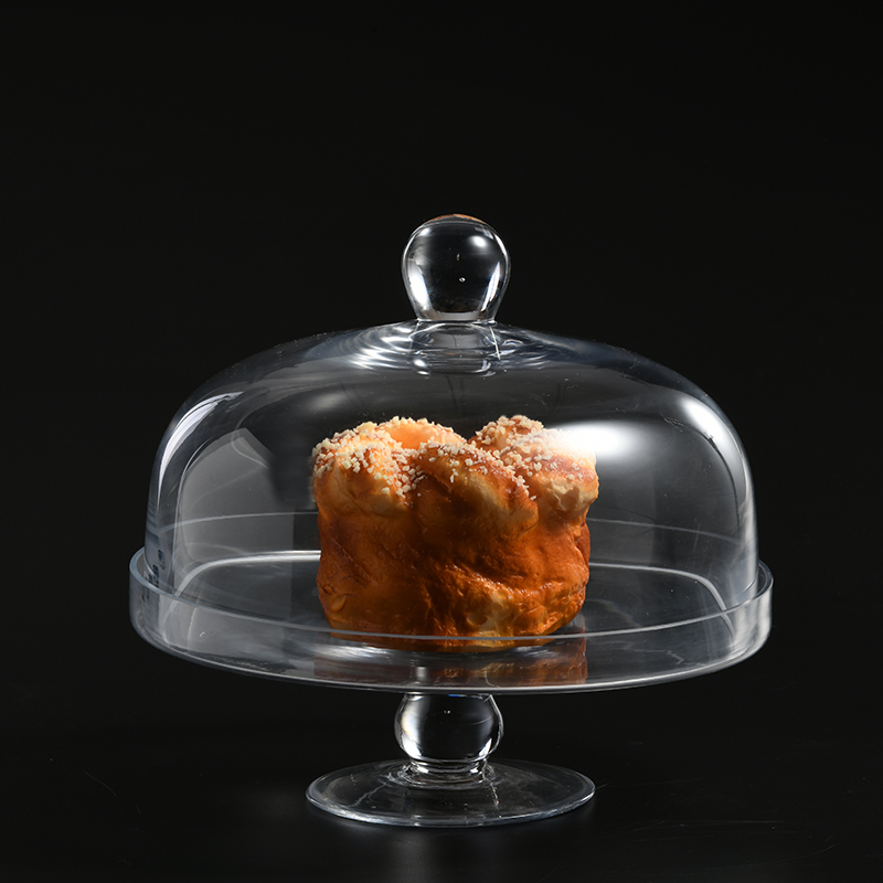 New product 2020 Tall cake glass tray bread fruit preservation cake stand