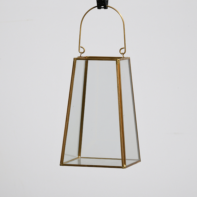 Home decoration Chinese factory clear glass flower vase clear plant container hanging geometric glass terrarium