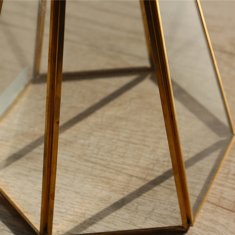 Factory Supply Geometric Terrarium Brass Glass Flower House on sale