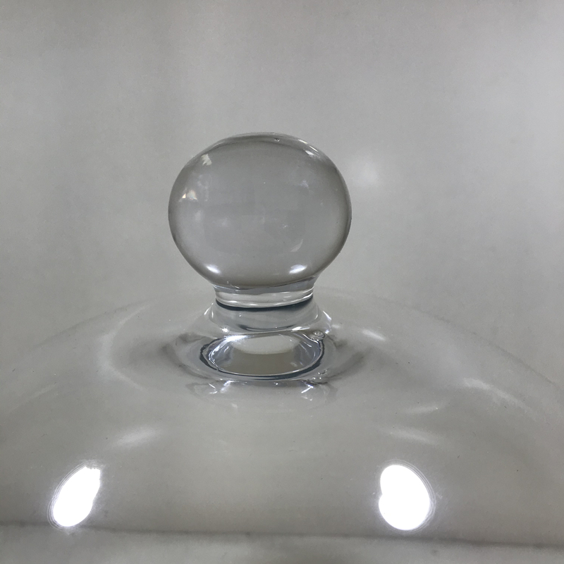 Manufactured in China Round Glass Dome Rubber Wood Stand for Cake or Dessert Food
