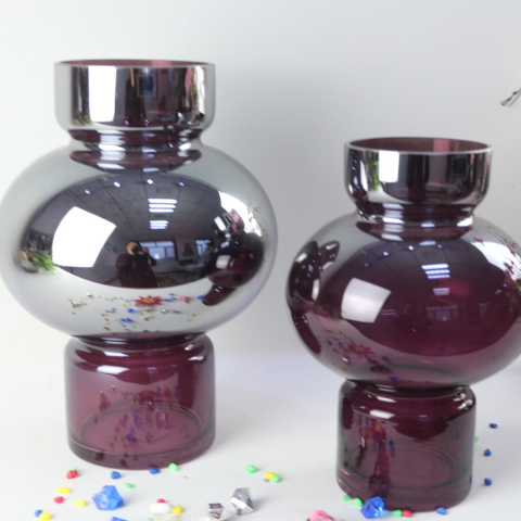 Western Style Wedding Decoration Hand Blown Restaurant Table Middle Size Cylinder Clear Flower Glass Vases