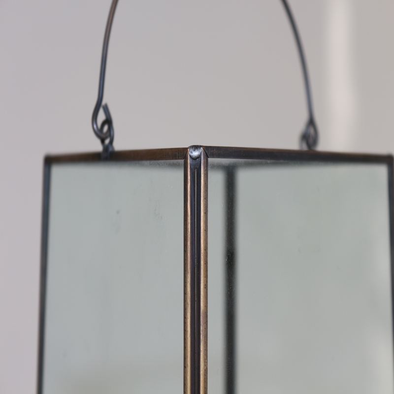 New design Portable lantern shape terrarium Floor plant glass flower pot