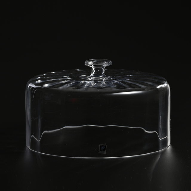 Customized Hand-blown heavy duty glass cake cover with Thick Glass cake stand cover round dome on sale