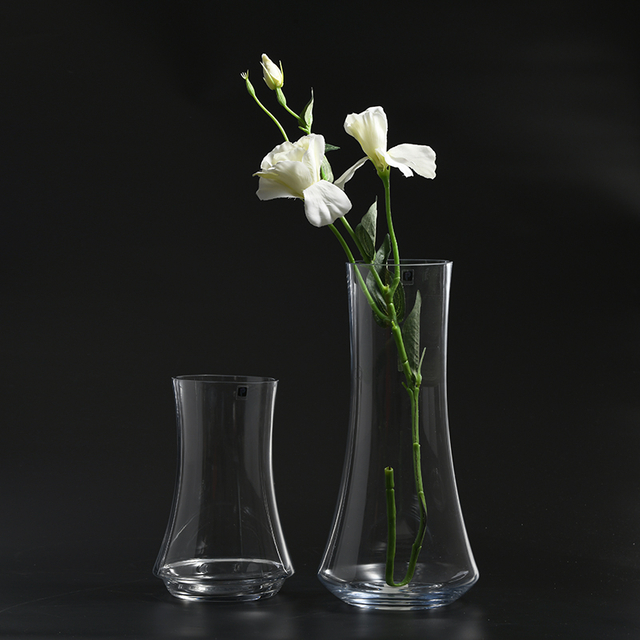 clear style glass flower vase for discount store exporting with many sizes