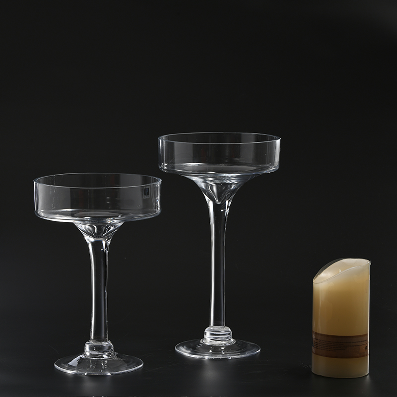 Professional Glassware Manufacturer supply transparent glass candle holder for home or holiday celebrating decoration
