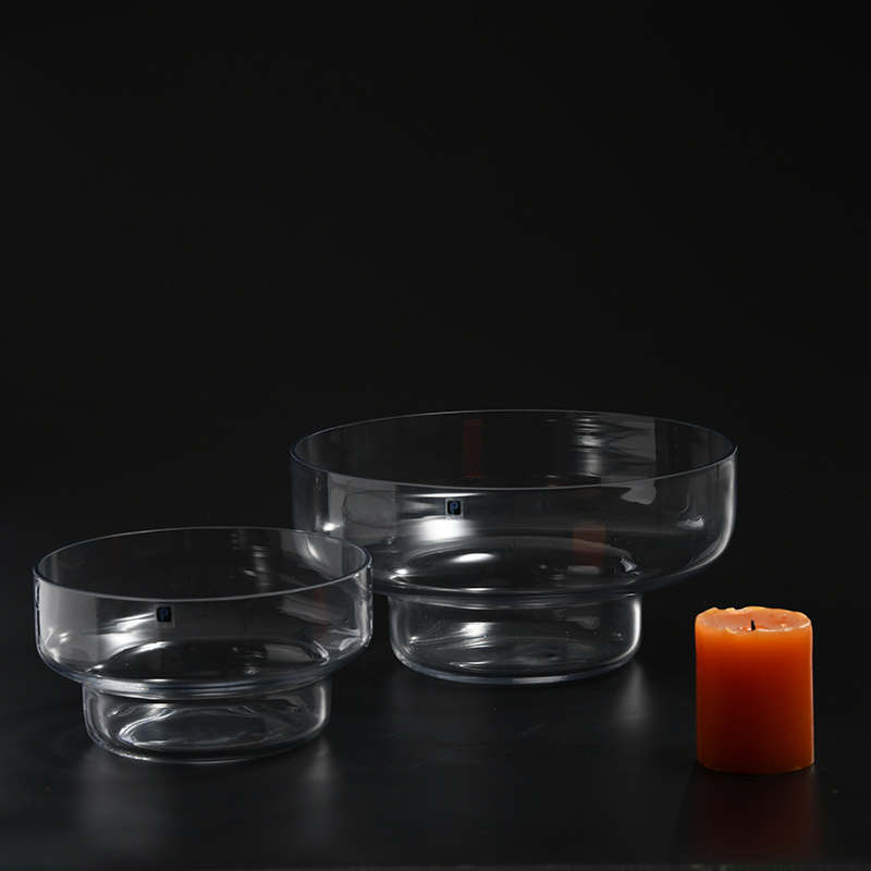 Glassware factory supply hot sale glass candle container hand blown candle holder for home decoration