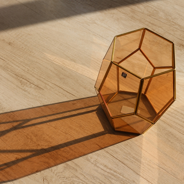 New design color sprayed transparent glass succulents geometric terrarium for wholesales