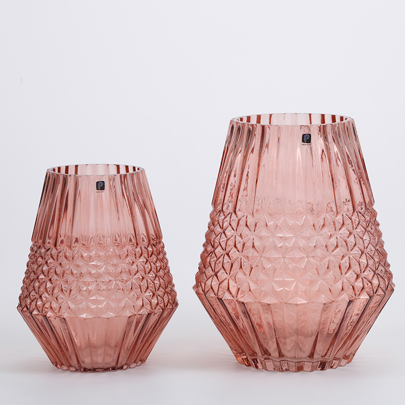 Hand-blown glassware colored floral modern style special design glass flower vases for home decor