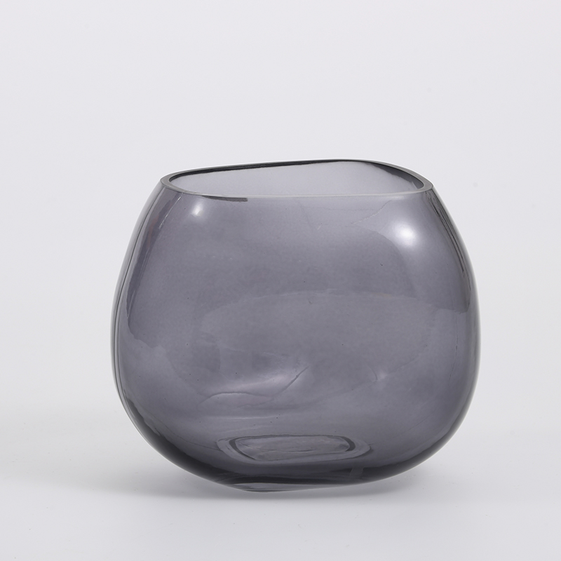 High quality modern style transparent or colored nature nordic design like a stone glass flower vase Chinese manufacture