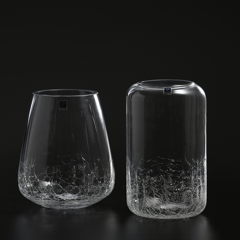 Nordic design home or cafe decoration different patterns and sizes transparent hand-blown glass flower vase