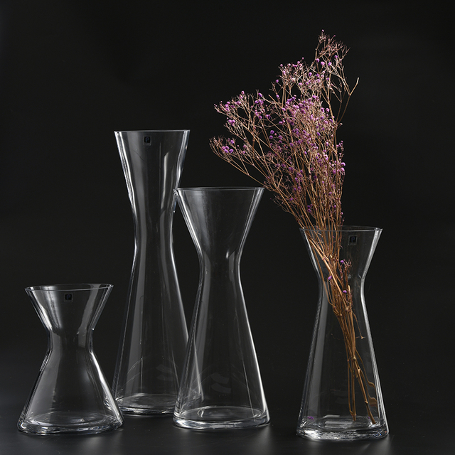 Crystal Glass Handmade Clear or Snow Floral Decoration Hydroponic Plants Glass Flower Vases