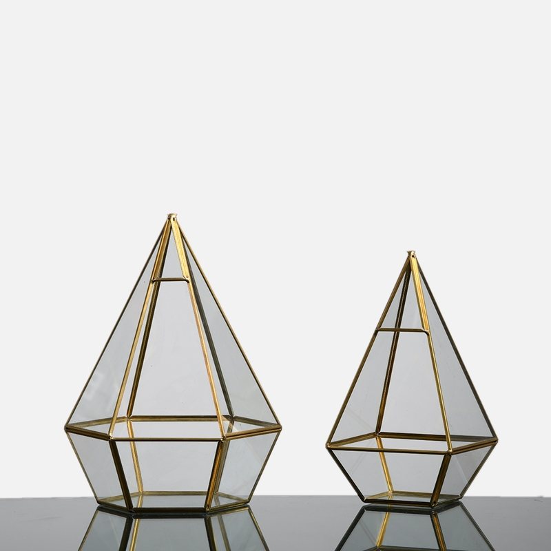 New design Geometric glass vase succulents with high quality terrarium decoration