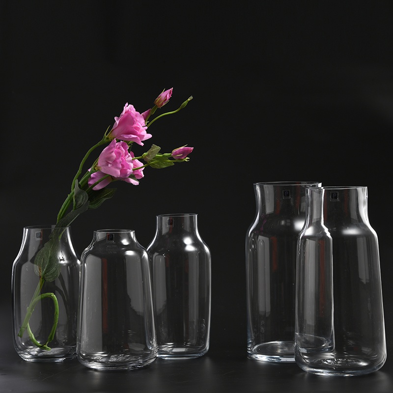 Wedding decoration modern design glass & crystal vases clear flower vase candle glass vase holders