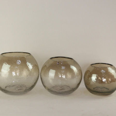 2020 Hot Selling Handmade Design Unique Round Oval Clear Flower Glass Vase With Custom Logo