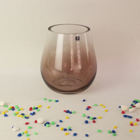 Wholesale brown nordic simple style glass vase colored glass flower vase