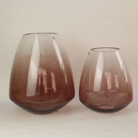 Customized fashionable colored glass flower vase home decorative glass flower vase