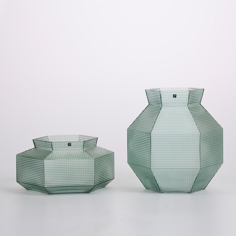 Hot selling Glassware frosted electroplating glass flower vase for home decoration manufacture supply